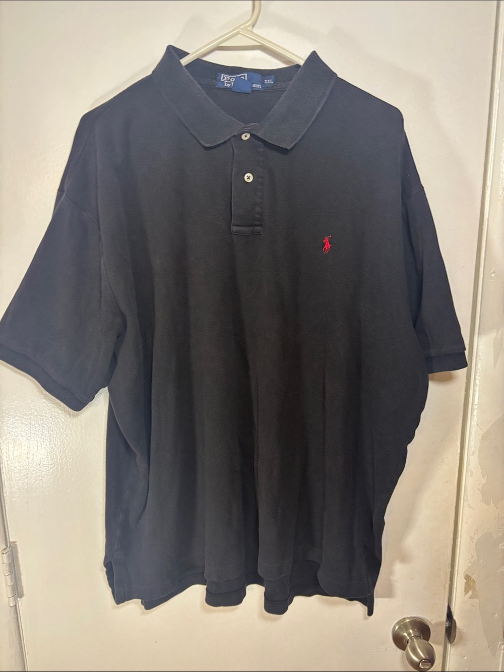Polo Ralph Lauren Black Short Sleeve Shirt with collar. Size XXL